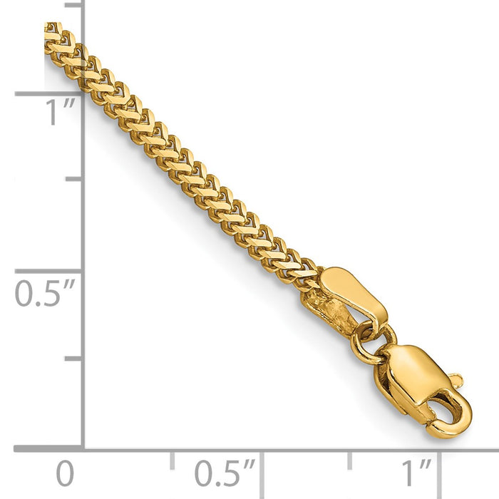 Shop Stylish 14K Gold Franco Bracelet - 8-Inch, 1.4mm, Affordable Luxury-3