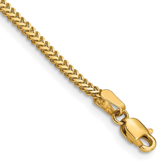 Shop Stylish 14K Gold Franco Bracelet - 8-Inch, 1.4mm, Affordable Luxury