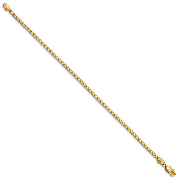 Exclusive 14K Gold 8-Inch Franco Bracelet - Stylish 2mm Design, Affordable Price-2