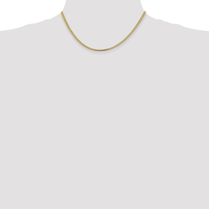 Exclusive 14K Gold 16-Inch Franco Chain - Stylish 2.3mm Design, Lobster Clasp-4