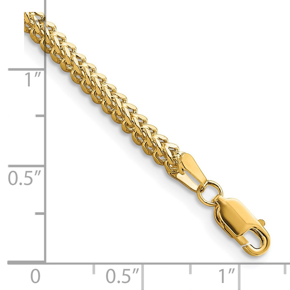 Shop 14K Gold Franco Bracelet - 7-Inch, 2.3mm, Stylish Luxury Accessory