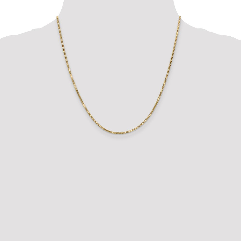 High-Quality 14K Gold 20-Inch 1.9mm Flat Wheat Chain - Stylish & Durable