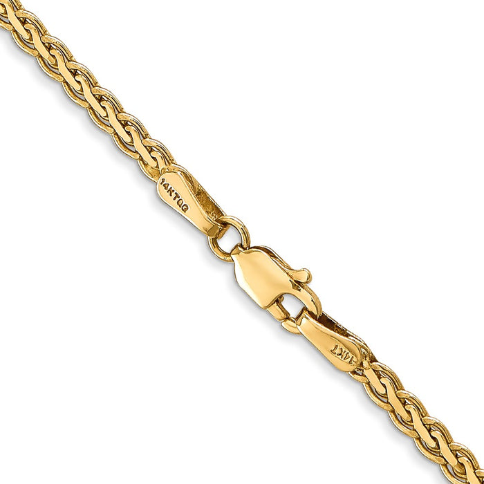 Shop Stylish 14K Gold 18-Inch Flat Wheat Chain - 2.4mm Luxury Design-3