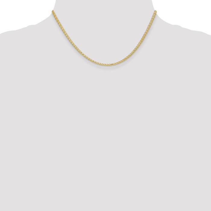 Buy 14K Gold 16-Inch Flat Wheat Chain 2.4mm - Stylish & Affordable Jewelry-4