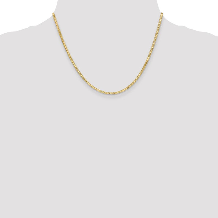 Shop Stylish 14K Gold 18-Inch Flat Wheat Chain - 2.4mm Luxury Design-4