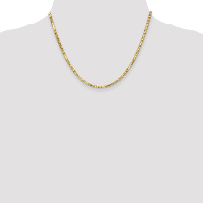 Buy Stylish 14K Gold 18-Inch 2.8mm Flat Wheat Chain with Lobster Clasp-4