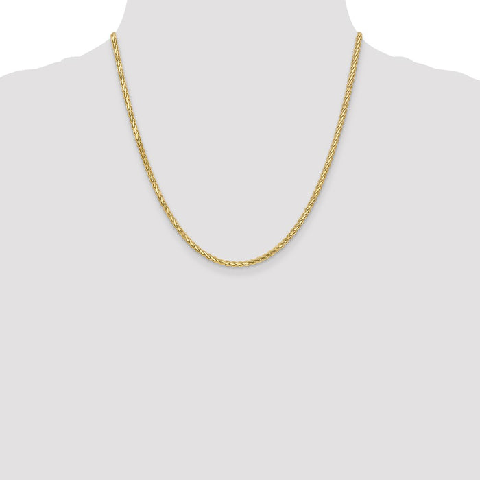 Designer 14K Gold 20-Inch Flat Wheat Chain 2.8mm - Affordable Luxury Jewelry-4