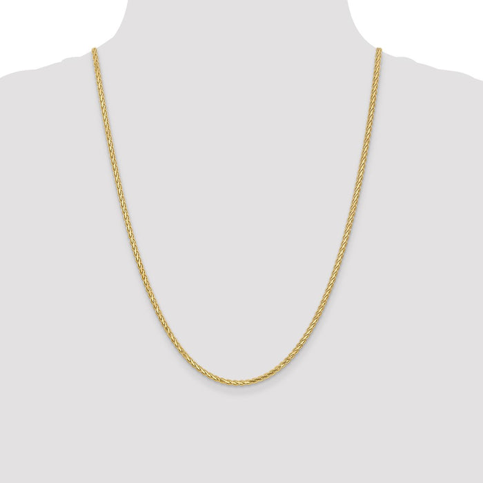 Shop 14K Gold 24-Inch 2.8mm Flat Wheat Chain - Stylish Lobster Clasp!-4