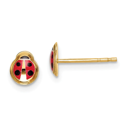 Exclusive 14K Gold Madi K Enamel Ladybug Stud Earrings - Stylish Value!
