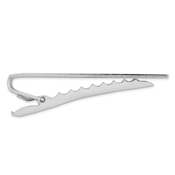 Rhodium-Plated Engravable Tie Clip