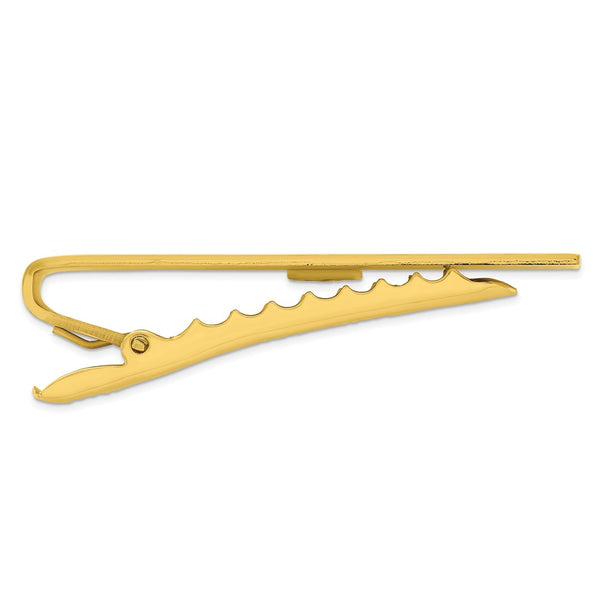 Engravable Gold-Plated Satin Finish Tie Bar