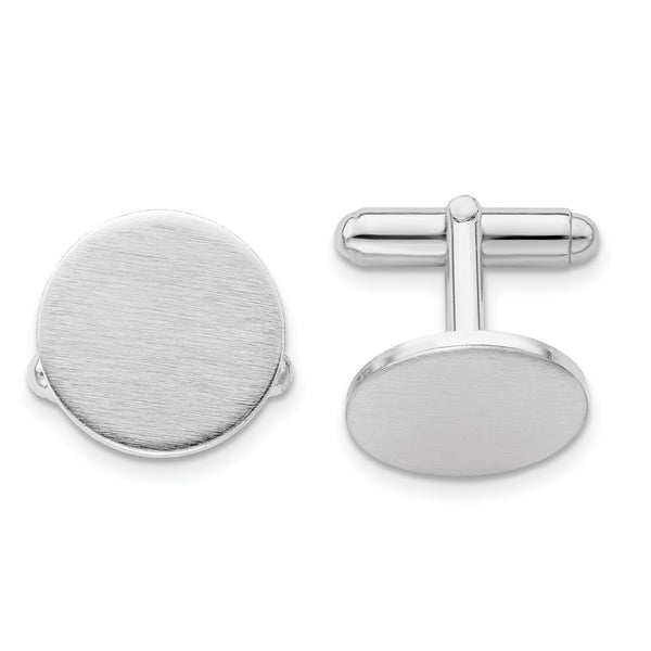 Rhodium-Plated Cufflinks - 14K Gold, Engravable