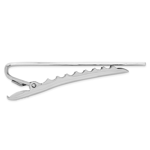 Engravable Satin Tie Bar - Rhodium-Plated