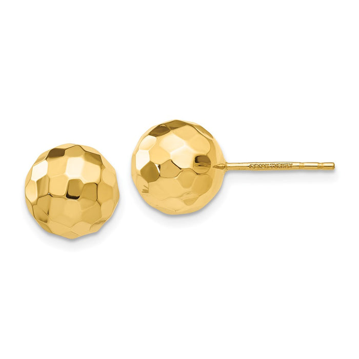 Shop Stylish 14K Gold Polished Diamond-Cut 9.5MM Ball Post Earrings-1