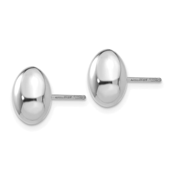 14K White Gold Stud Earrings - Polished, 0.85mm