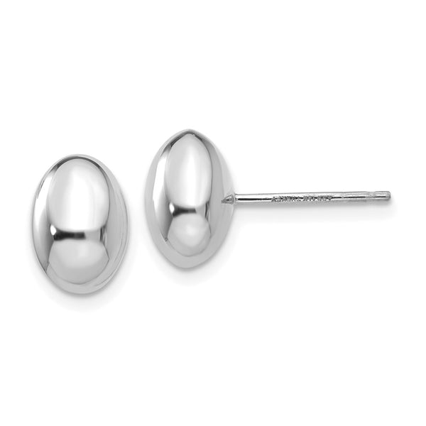 14K White Gold Stud Earrings - Polished, 0.85mm