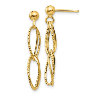 High-Quality 14K Gold Polished Textured Drop Earrings | Stylish Value Accessory