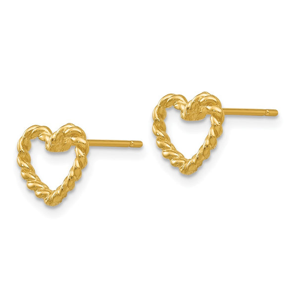 14K Gold Heart-Shaped Stud Earrings - Style GR1-1005737