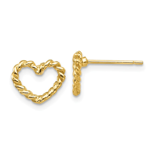 14K Gold Heart-Shaped Stud Earrings - Style GR1-1005737