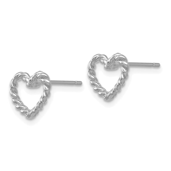 14K White Gold Heart-Shaped Stud Earrings - Style GR1-1005739