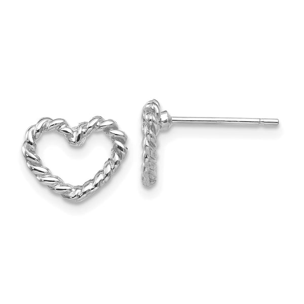 14K White Gold Heart-Shaped Stud Earrings - Style GR1-1005739