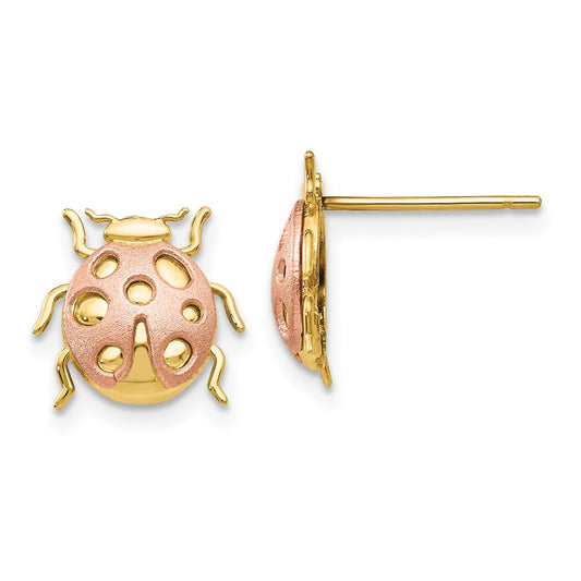 Buy Exclusive 14K Gold & Silver Ladybug Stud Earrings - Stylish & Affordable
