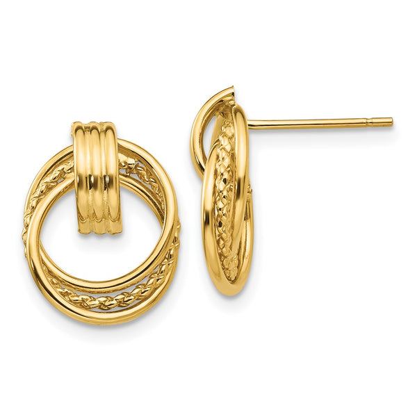 14K Gold Polished Fancy Stud Earrings - Style GR1-1017284