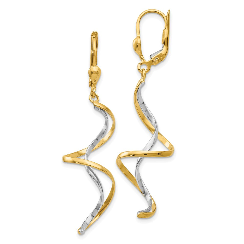 Shop Stylish 14K Two-Tone Twisted Spiral Drop Earrings - Affordable Luxury!