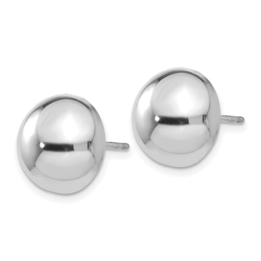 Shop Stylish 14K White Gold 12mm Half Ball Stud Earrings - Luxury Value!