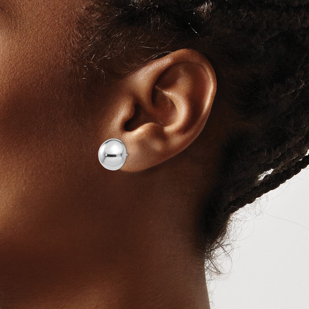 Shop Stylish 14K White Gold 12mm Half Ball Stud Earrings - Luxury Value!