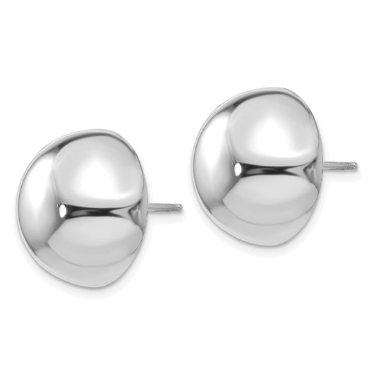 Shop Stylish 14K White Gold 16mm Half Ball Stud Earrings - Affordable Luxury!