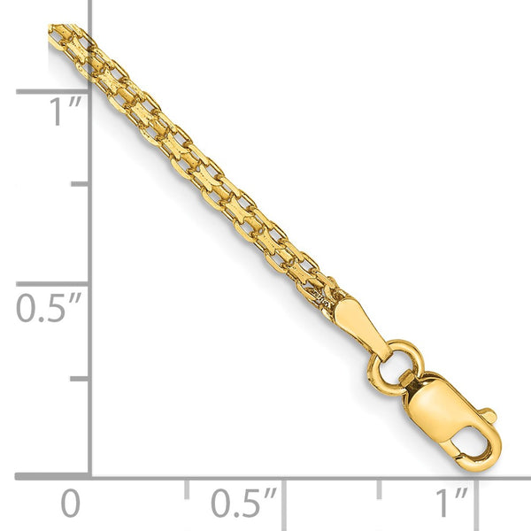 14K Gold 7-Inch 1.8mm Lightweight Flat Bismarck Bracelet