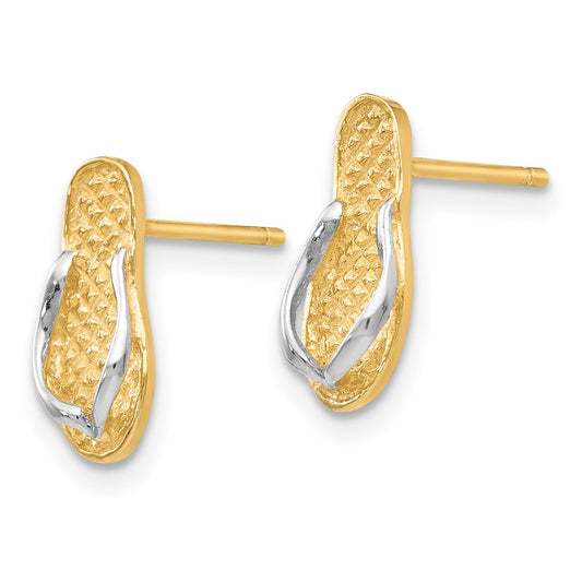 Shop Stylish 14K Gold Flip Flop Earrings - Rhodium-Plated, 1.5" Design