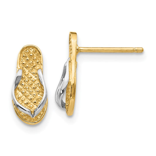 Shop Stylish 14K Gold Flip Flop Earrings - Rhodium-Plated, 1.5" Design