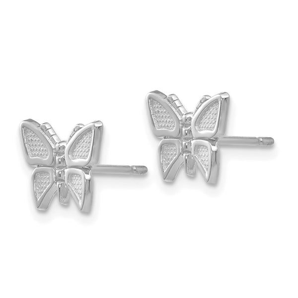 14K White Gold Butterfly Stud Earrings - Style GR1-1005909