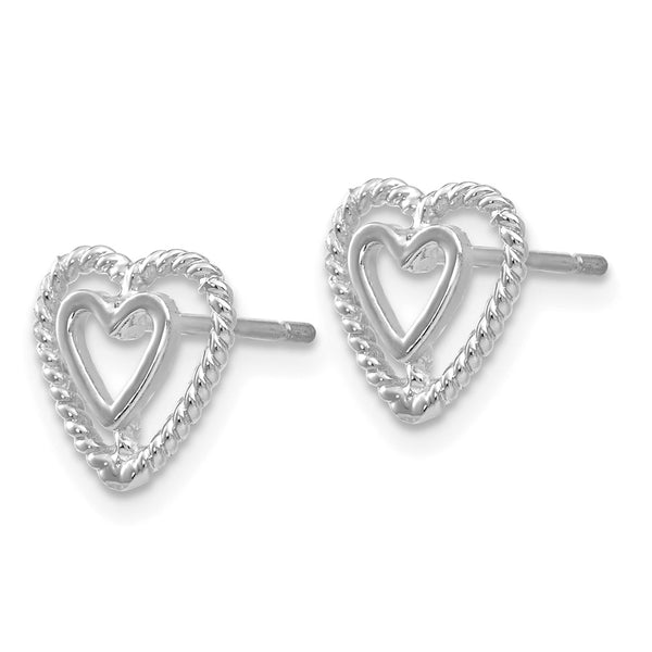 14K White Gold Heart-Shaped Earrings