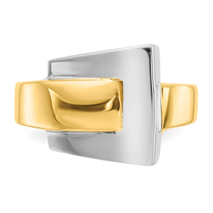 Shop Exclusive 14K Two-Tone Polished Buckle Band Ring - Stylish & Affordable-4