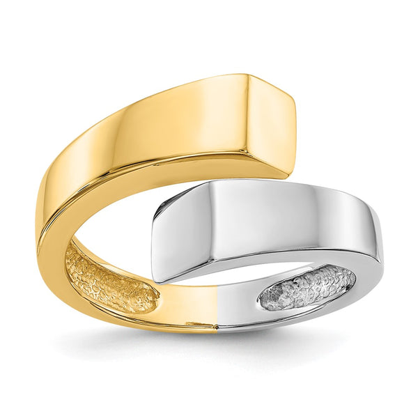 14K Two-Tone Interlocking Square Ring
