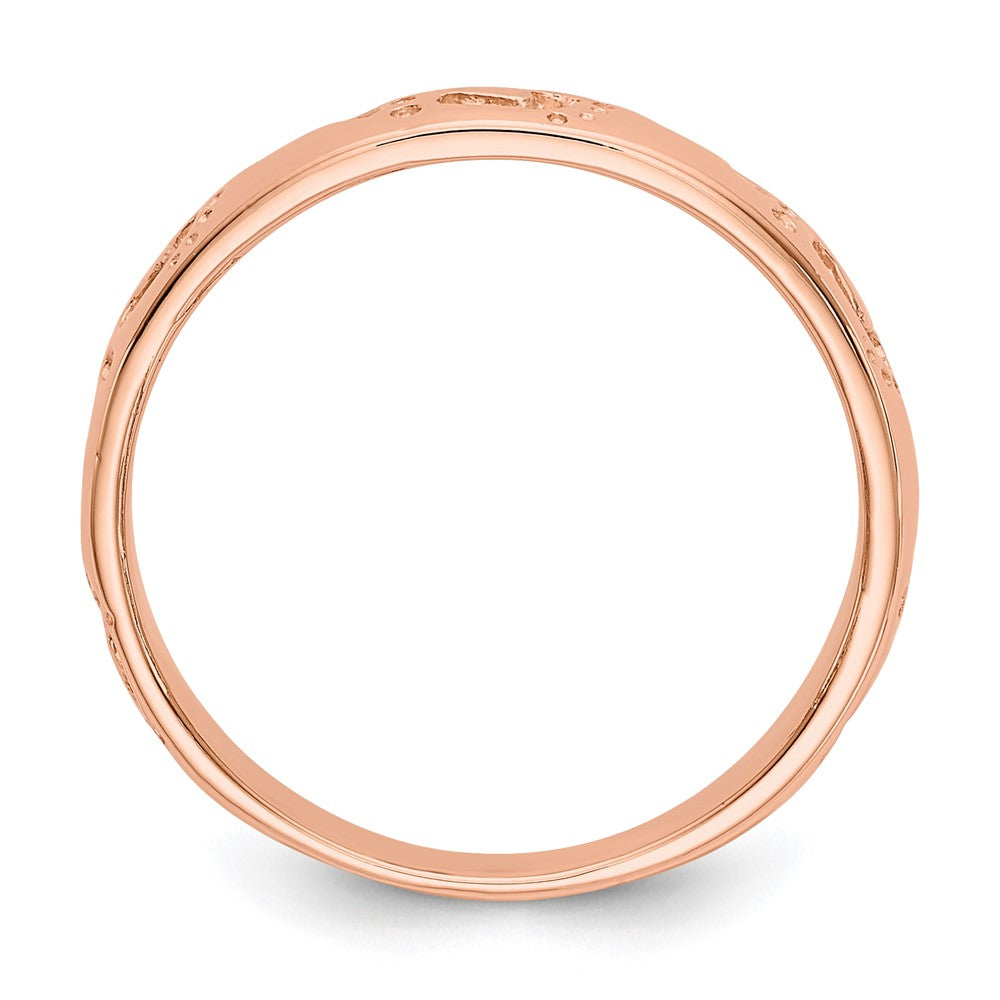 Shop 14K Rose Gold Engraved Footprints Ring - Stylish Design, Affordable Luxury