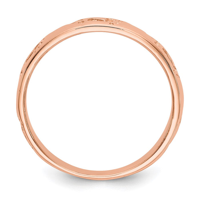 Shop 14K Rose Gold Engraved Footprints Ring - Stylish Design, Affordable Luxury-2
