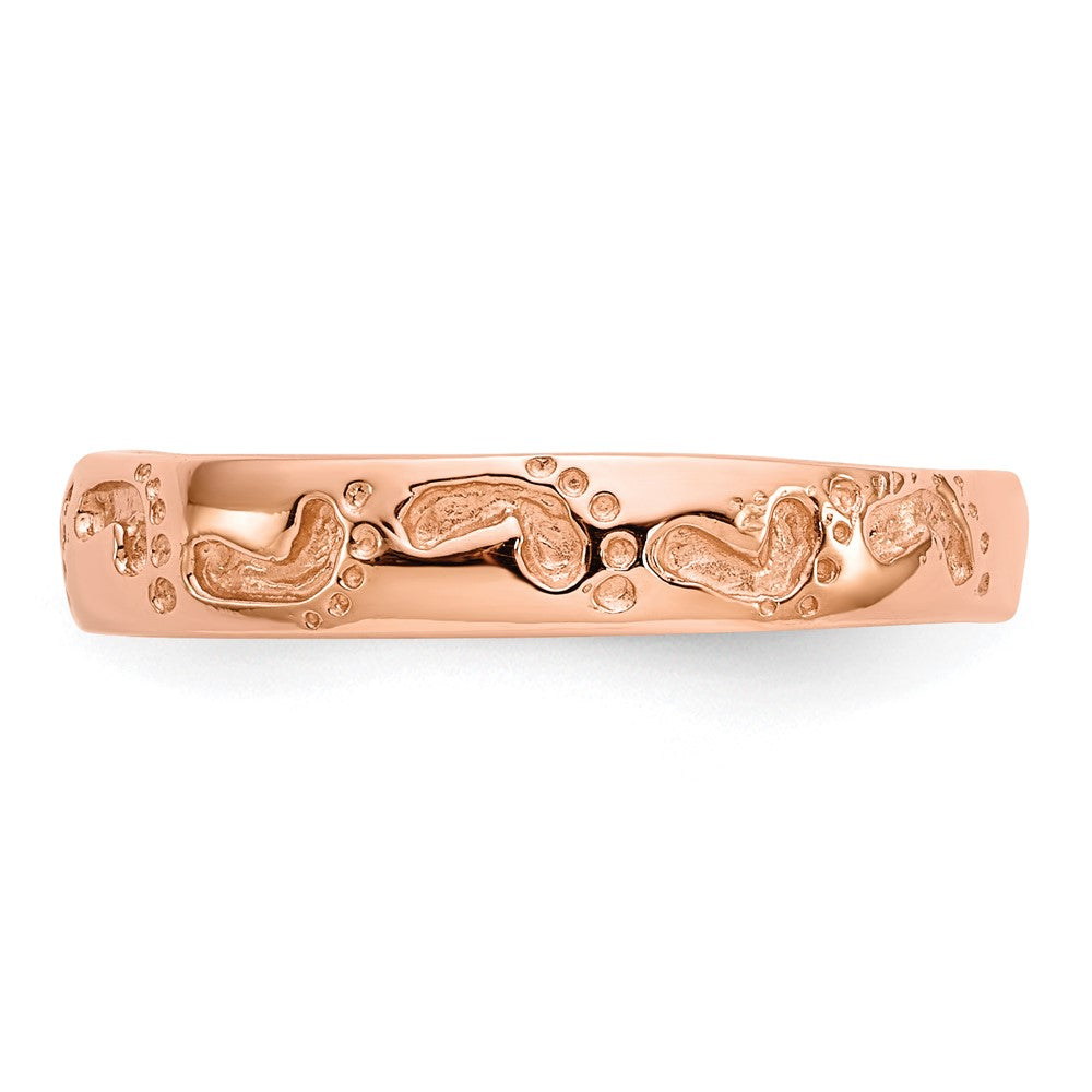 Shop 14K Rose Gold Engraved Footprints Ring - Stylish Design, Affordable Luxury
