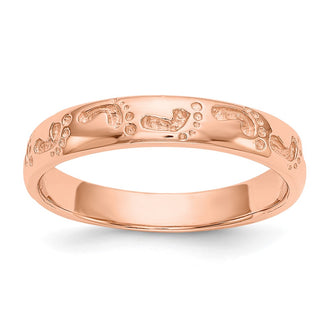 Shop 14K Rose Gold Engraved Footprints Ring - Stylish Design, Affordable Luxury