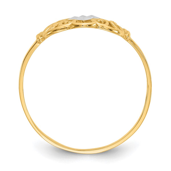 14K White Gold Filigree Ring