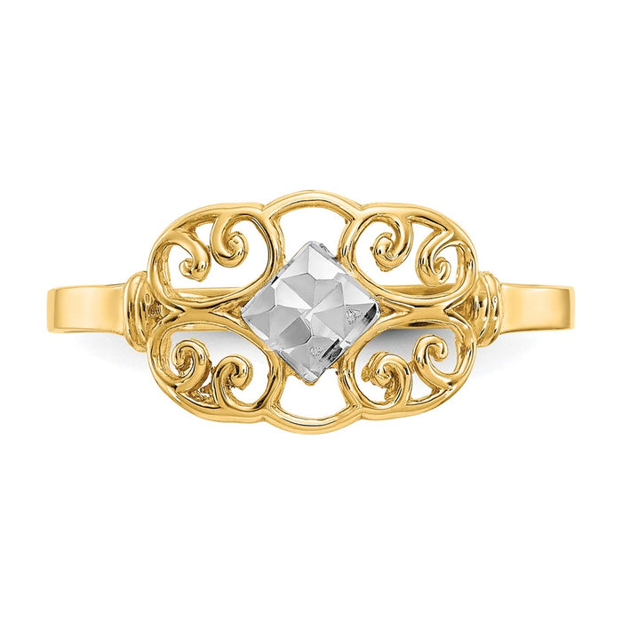 High-Quality 14K White Gold Filigree Ring - Stylish & Affordable Luxury-4