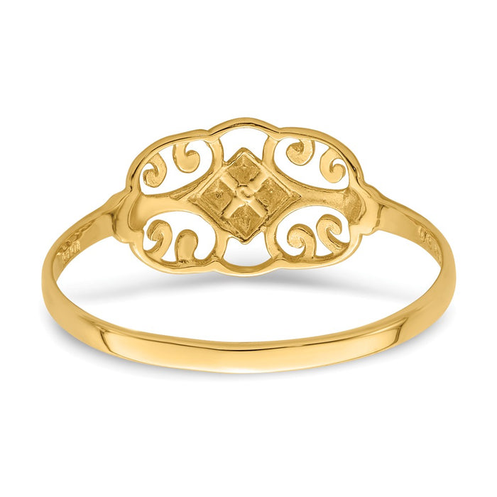 High-Quality 14K White Gold Filigree Ring - Stylish & Affordable Luxury-5