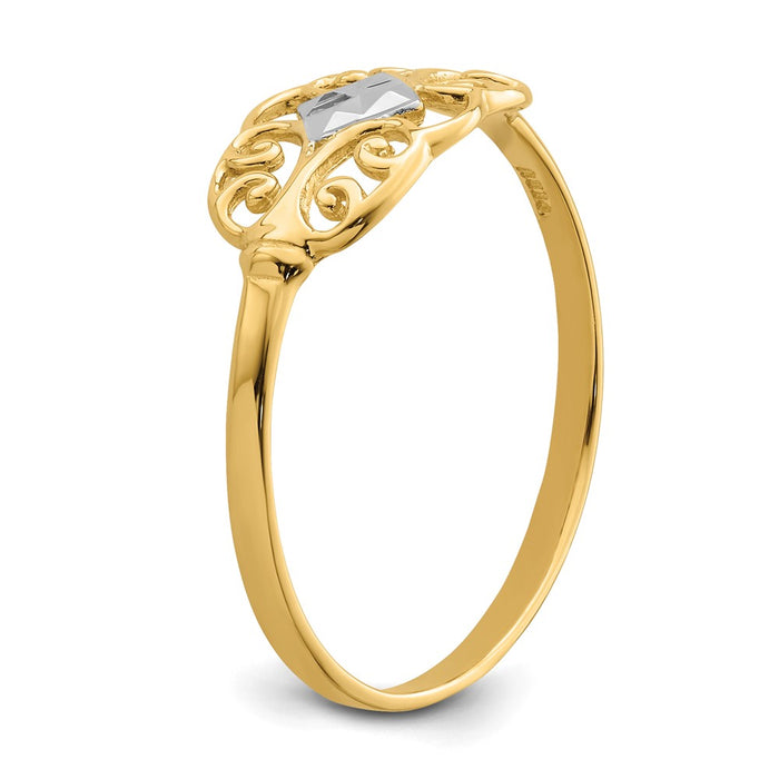 High-Quality 14K White Gold Filigree Ring - Stylish & Affordable Luxury-6
