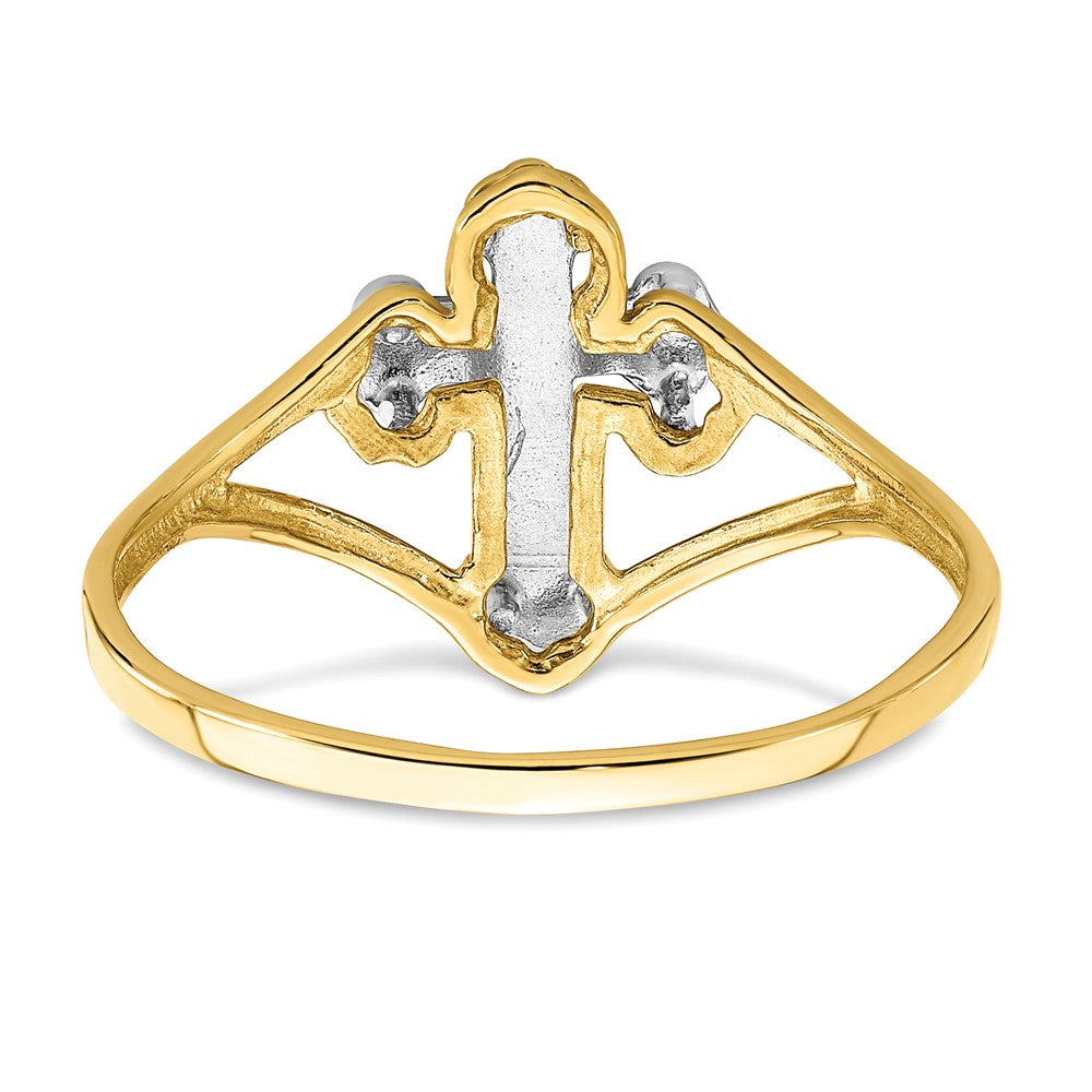 Shop Stylish 14K White Gold Rhodium-Plated Cross Ring - High-Quality Design