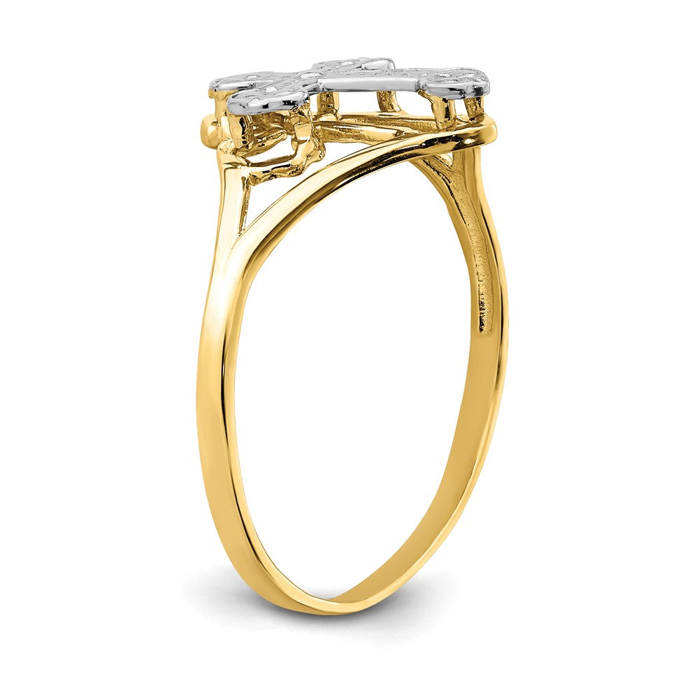 Shop Stylish 14K White Gold Rhodium-Plated Cross Ring - High-Quality Design