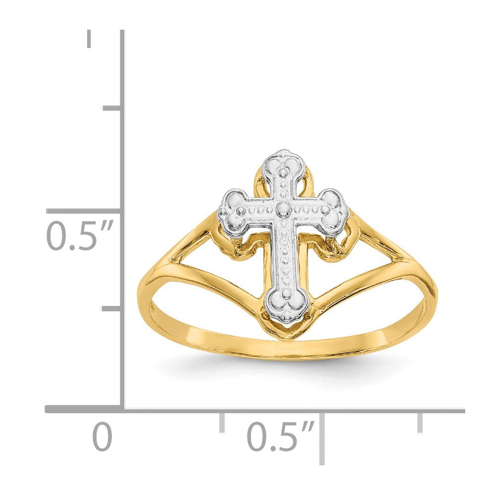 Shop Stylish 14K White Gold Rhodium-Plated Cross Ring - High-Quality Design