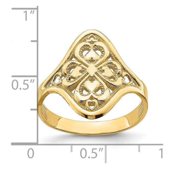 Buy 14K Diamond-Cut Filigree Engagement Ring - Stylish & Affordable Luxury-4